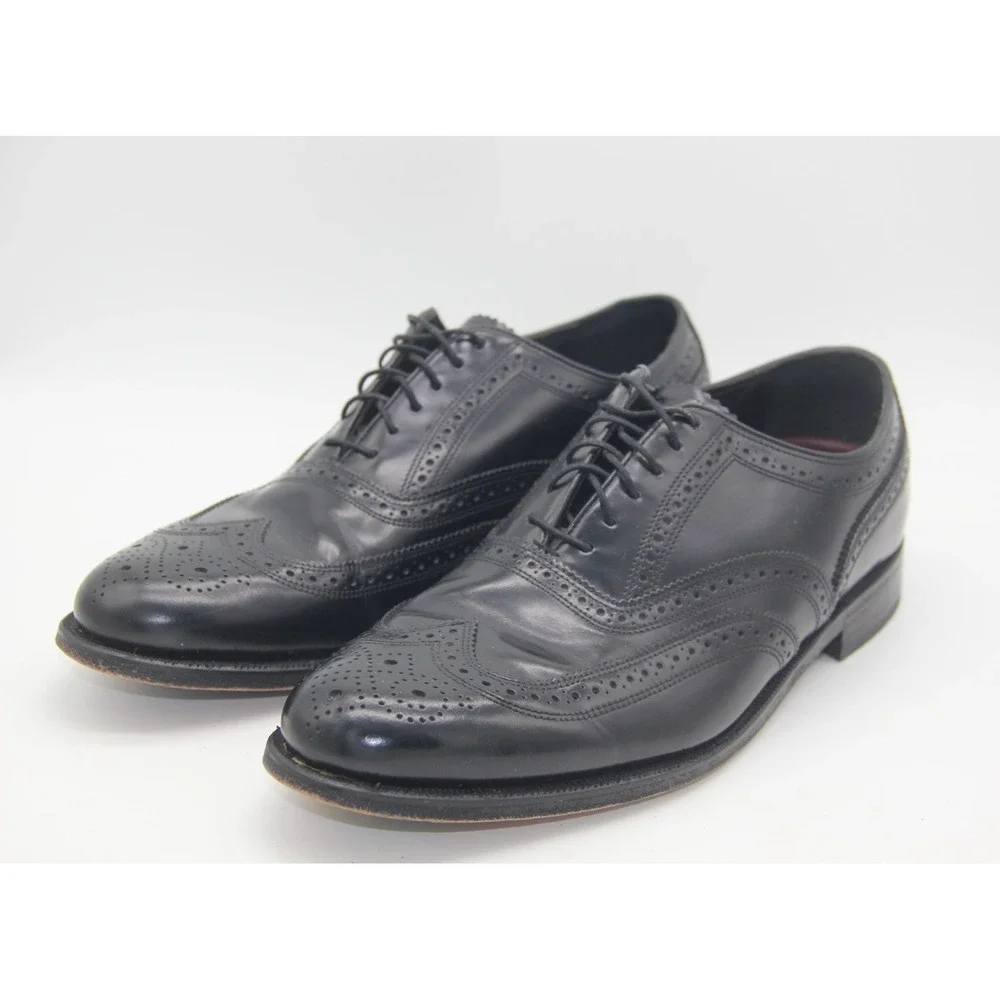 Florsheim Royal Imperial Men's Wing Tip Black Leather Shoes Size 10 D 20381